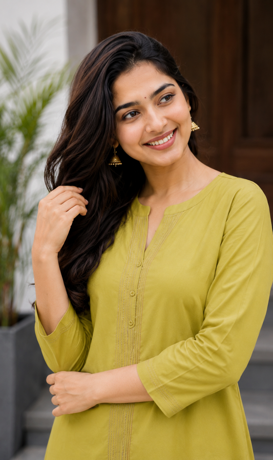 Liril Embroidered Modal Cotton Kurta Pant Set