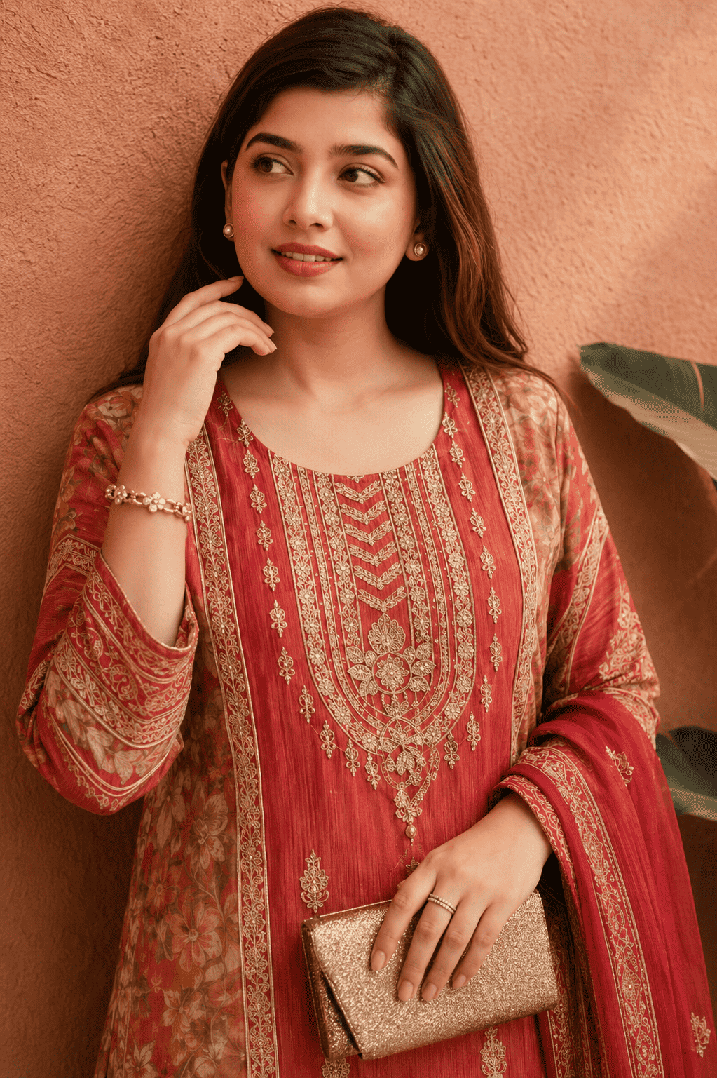 Pink Rayon Digital Printed Kurta Pant With Traditional Dupatta