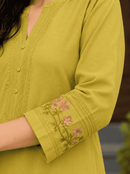 Liril Embroidered Modal Cotton Kurta Pant Set
