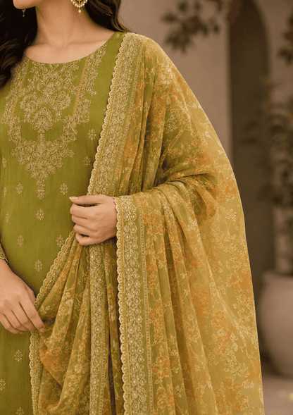 Olive Green Rayon Digital Printed Kurta Pant With Traditional Dupatta