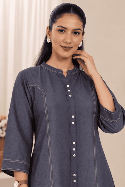 Blue Butter Cotton kurta pant set