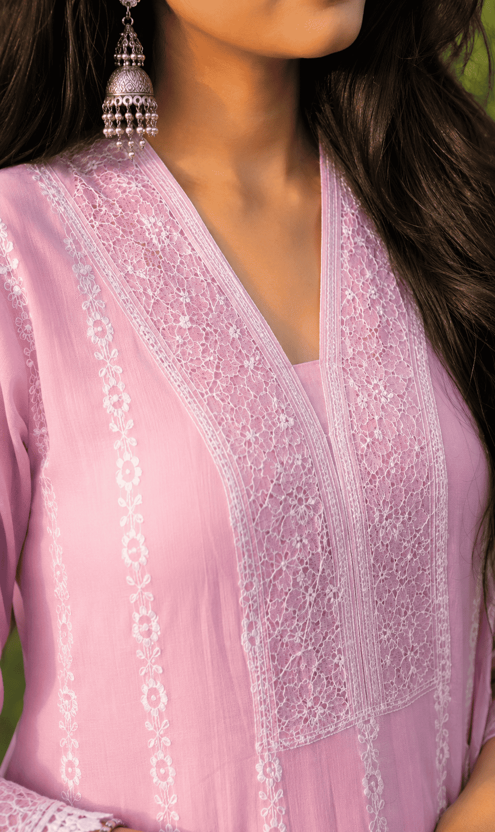 Baby Pink Embroidered Mul Cotton Kurta Pant and Dupatta