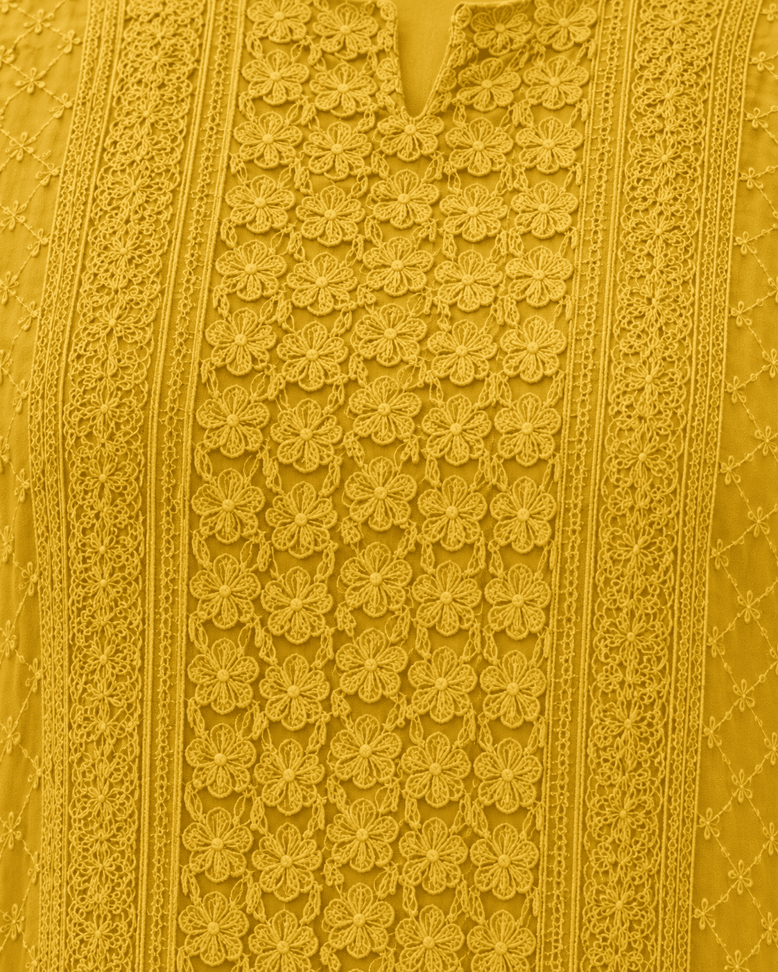 Mustard Chikankari Embroidered Georgette Kurta Pant Set With Dupatta