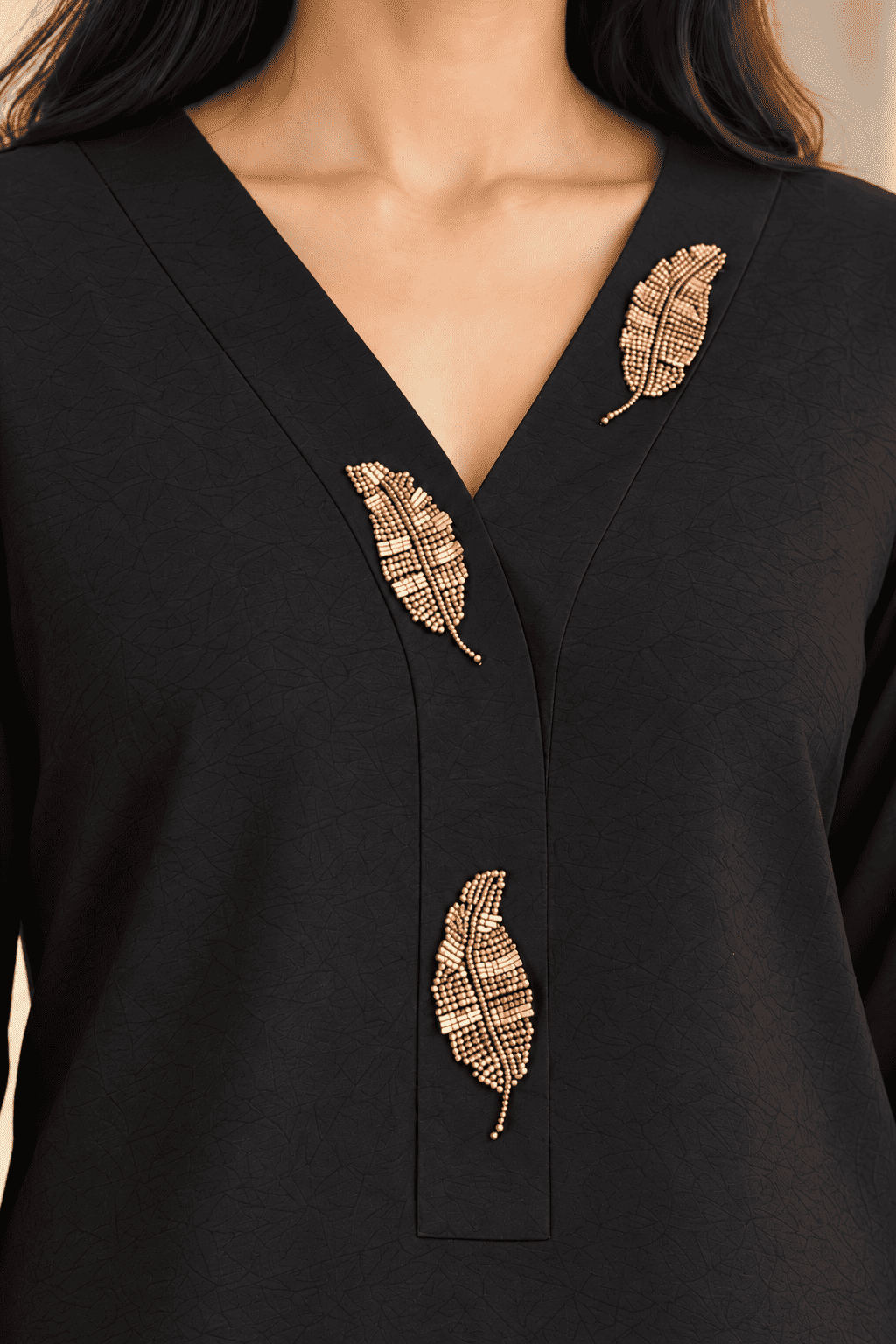 Black Embroidered Dola Silk Kurta Pant Set