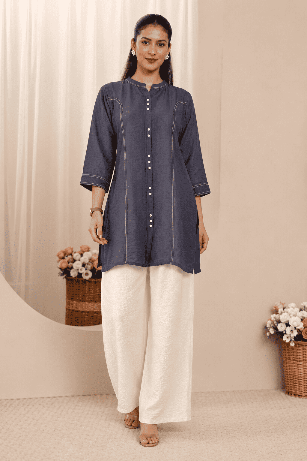 Blue Butter Cotton kurta pant set