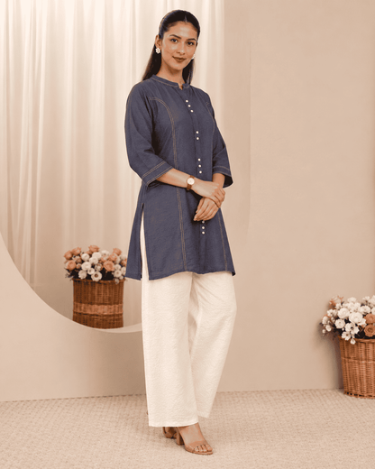 Blue Butter Cotton kurta pant set