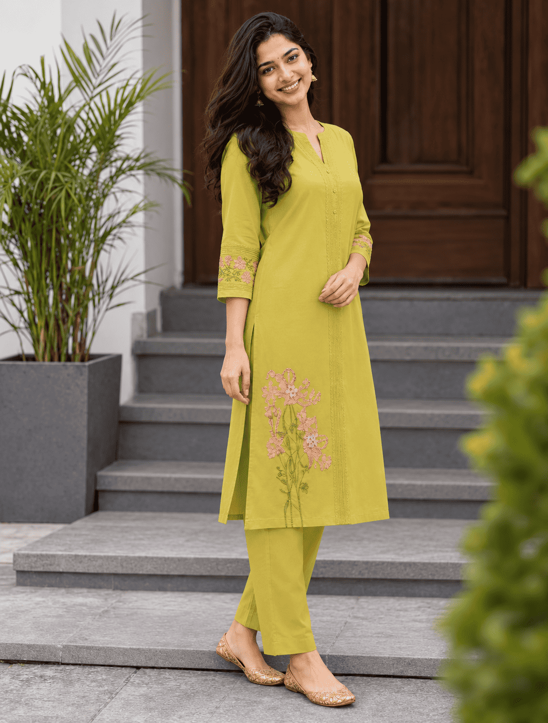 Liril Embroidered Modal Cotton Kurta Pant Set