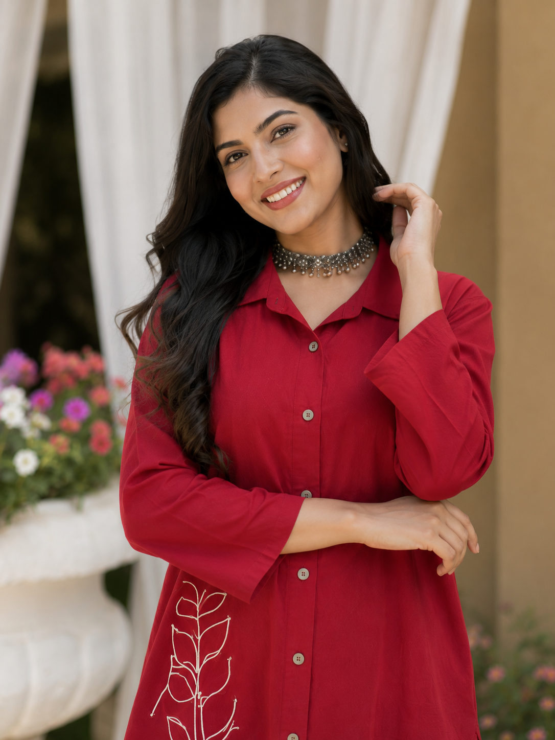 Pink Dabu Cotton Co-ord Set