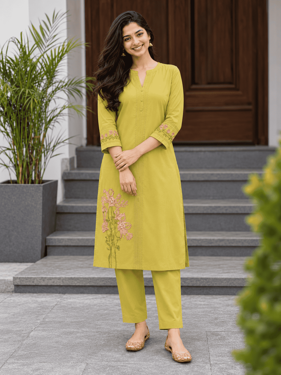 Liril Embroidered Modal Cotton Kurta Pant Set