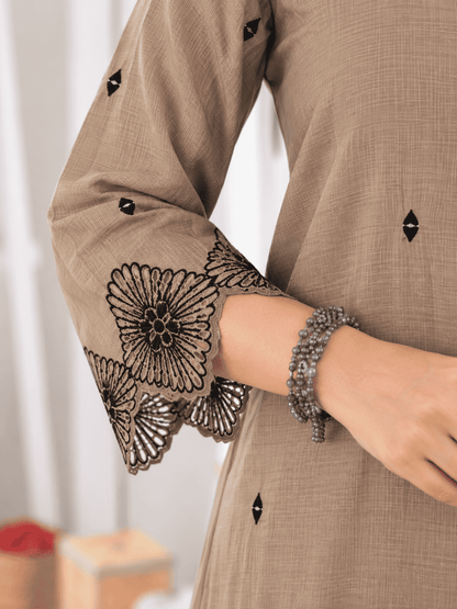 Mouse Embroidered Mul Chanderi Kurta and pant with dupatta