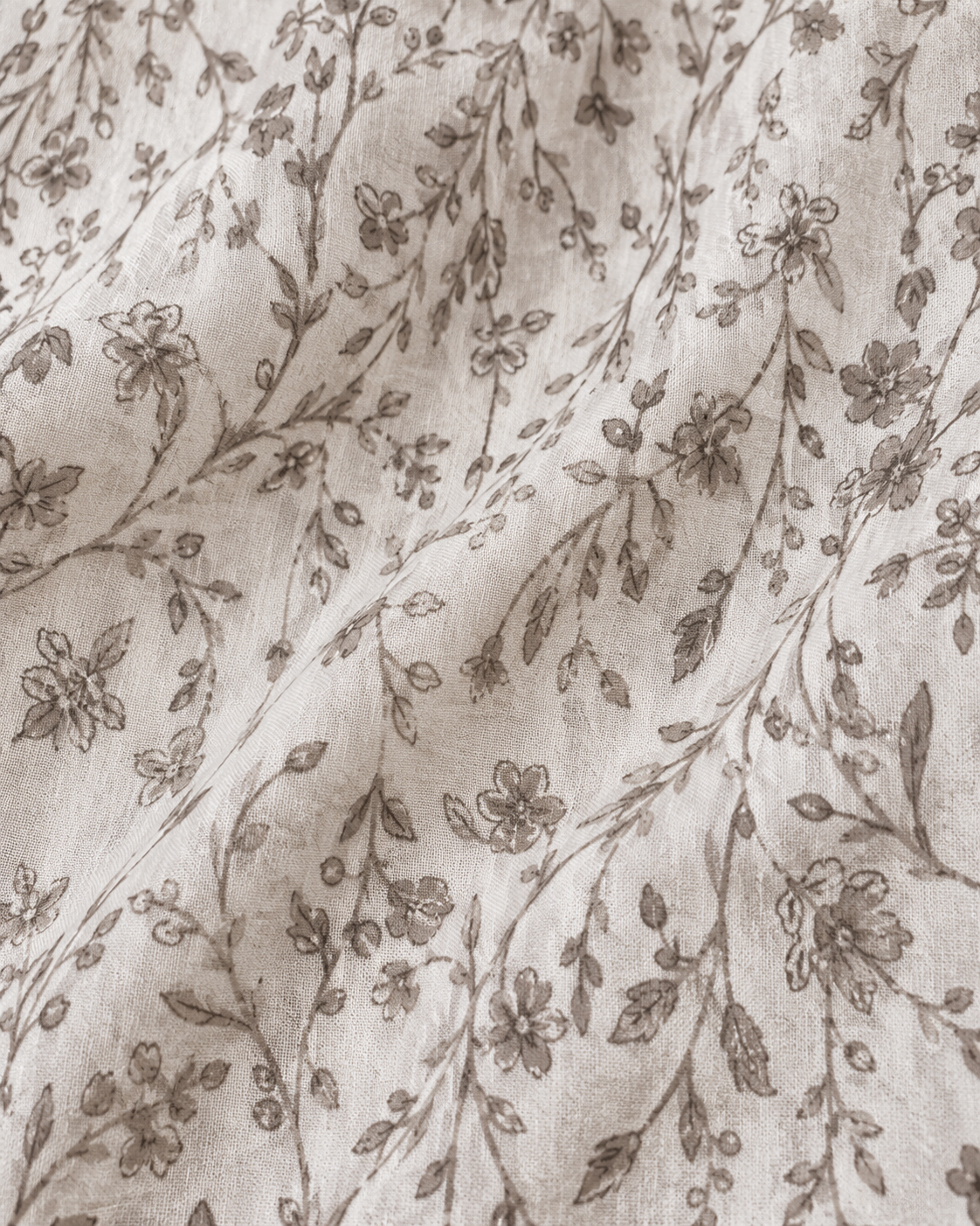White And Grey Floral Printed Cotton Kurta Pant With Dupatta